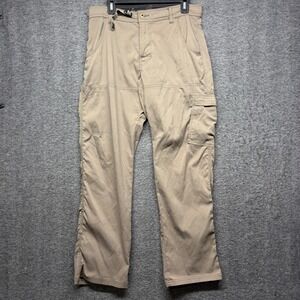 Prana Zion Mens Cargo Hiking Pants Tan Khaki Stretch Small x 30L Straight Leg
